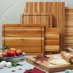 TeakHaus Edge Grain Carving Board W/ Hand Grip + Juice Canal (Rectangle) | 24" X 18" X 1.5" -All-Clad Shop 01.9 traditional