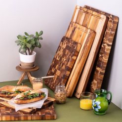 TeakHaus End Grain Cutting/Serving Board + Juice Canal (Rectangle) | 18" X 14" X 1" -All-Clad Shop 08.0 scandi