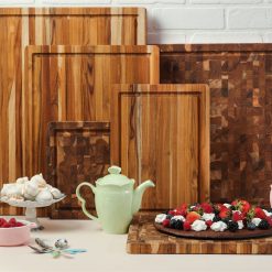 TeakHaus Edge Grain Carving Board + Juice Canal (Rectangle) | 14" X 10" X 1" -All-Clad Shop 08.7 scandi 2