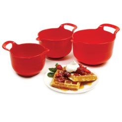 Norpro 3-Piece Mixing Bowl Set | Red -All-Clad Shop 1020 threew