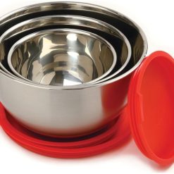 Norpro Stainless-Steel Mixing Bowl Set W/ Lids - 3 Pcs -All-Clad Shop 10446 nested compressed