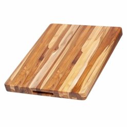 TeakHaus Edge Grain Carving Board W/Hand Grip (Rectangle) | 20" X 15" X 1.5" With Board Seasoning Stick