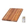 TeakHaus Edge Grain Cutting Board W/Hand Grip + Juice Canal (Rectangle) | 20" X 15" X 1.5" With Board Seasoning Stick 2 TeakHaus Edge Grain Cutting Board W/Hand Grip + Juice Canal (Rectangle) | 20" X 15" X 1.5" With Board Seasoning Stick -All-Clad Shop 109 pt2