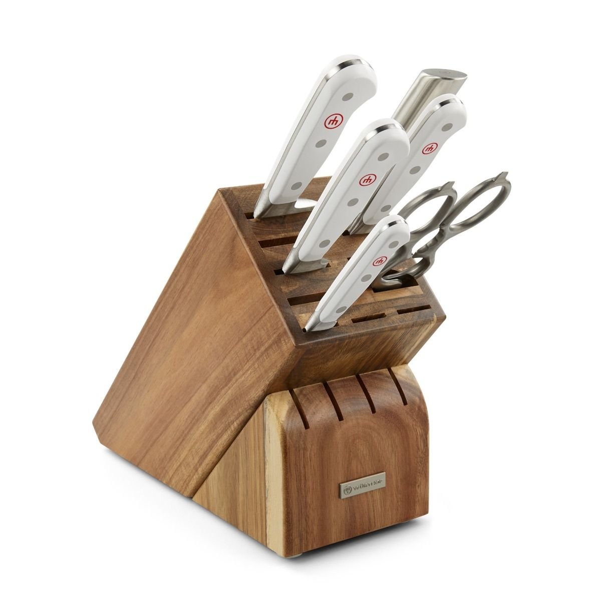 Wusthof Classic White 7-Piece Set | Acacia Wusthof Cutlery Wusthof Classic White 7-Piece Set | Acacia -All-Clad Shop 1090270701 7pc knife block set 1
