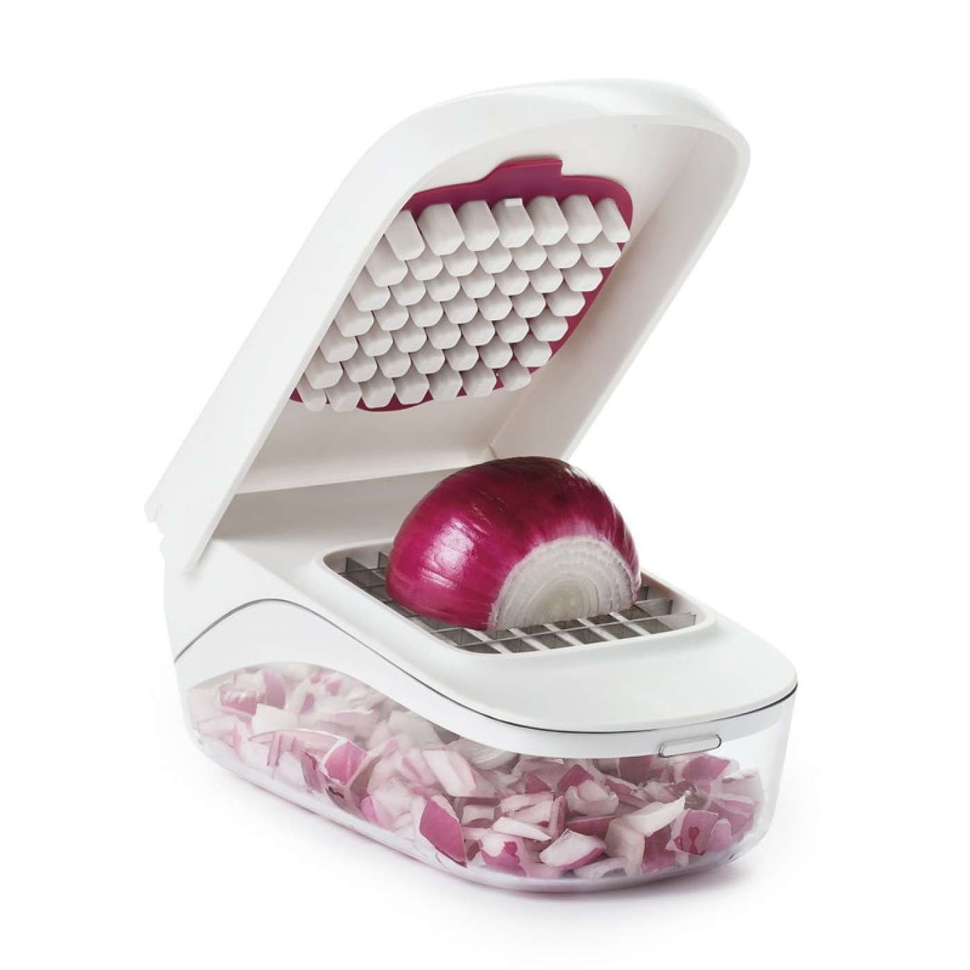 OXO Vegetable Chopper With Easy-Pour Opening OXO Vegetable Chopper With Easy-Pour Opening -All-Clad Shop 11122600 oxo vegetable chopper with easy pour opening 2