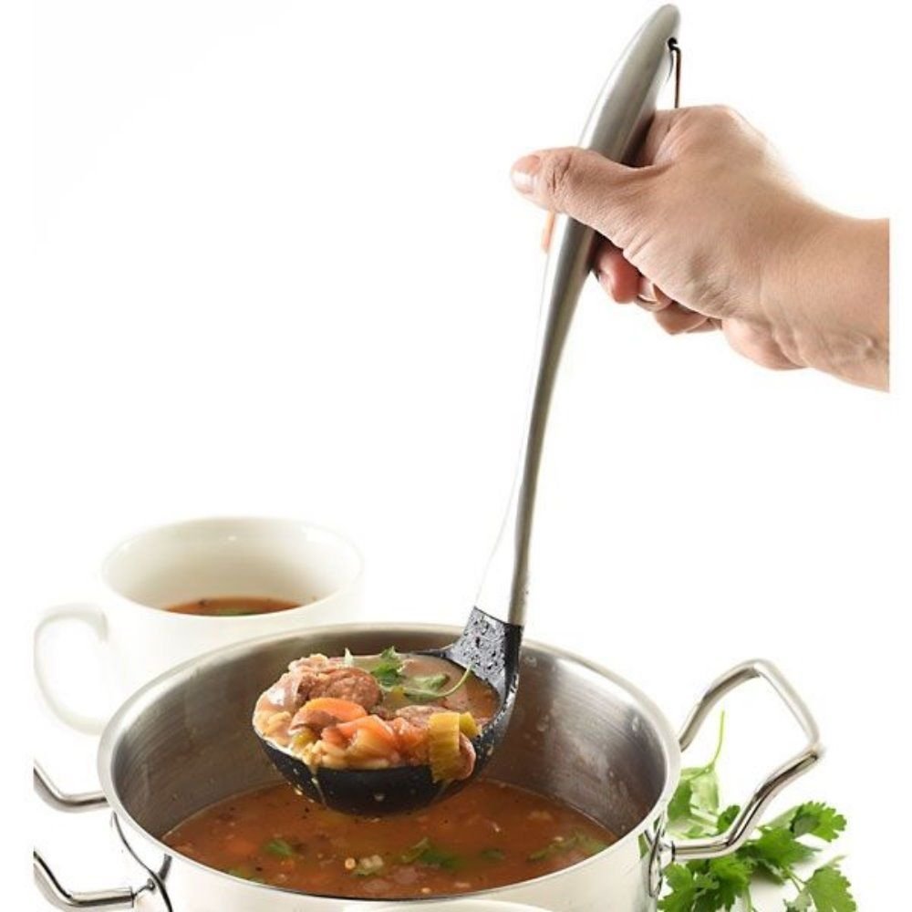 Norpro Stainless Steel and Silicone | Soup Ladle Norpro Stainless Steel And Silicone | Soup Ladle -All-Clad Shop 1330 scoopingsoupw