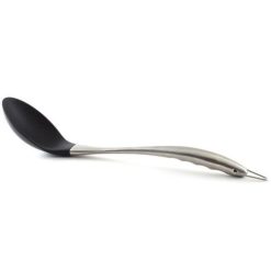 Norpro Stainless Steel And Silicone | Solid Spoon -All-Clad Shop 1335 sidevieww