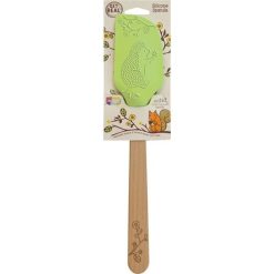 Talisman Designs Woodland Beech Wood Silicone Spatula - Hedgehog