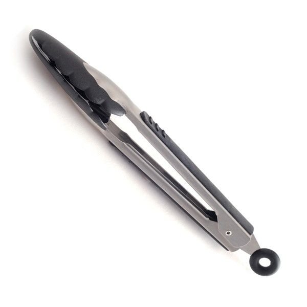 Norpro Grip-EZ 9" Locking Tongs - Black -All-Clad Shop 1968 norpro grip ez stainless steel nylon 9in locking tongs black closed