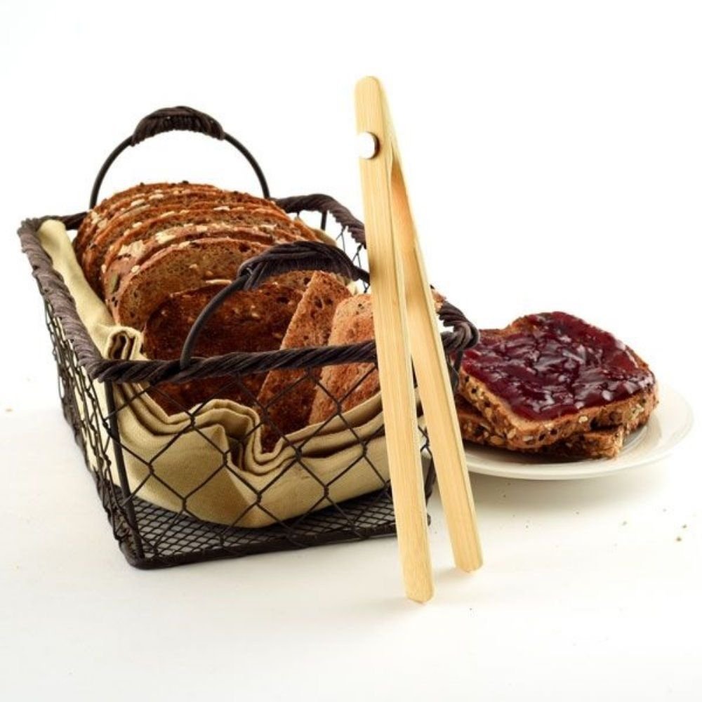 Norpro Bamboo Toast Tongs with Magnet | Set of 2 Norpro Bamboo Toast Tongs With Magnet | Set Of 2 -All-Clad Shop 1982wprops2w 1