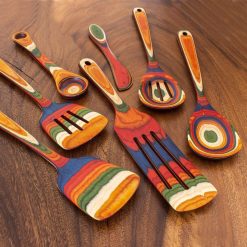 Totally Bamboo Baltique® 7-Piece Cooking Utensil Set | Marrakesh -All-Clad Shop 20 9634marrakesh7pc pkg wood1