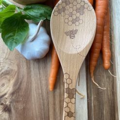 Talisman Designs 14" Beechwood Sauce Spoon | Honey Bee Collection -All-Clad Shop 2900 sauce spoon bee beauty 2 800x 1