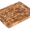 TeakHaus End Grain Cutting/Serving Board W/Hand Grip + Juice Canal (Rectangle) | 16" X 12" X 1.5" -All-Clad Shop 311 butcher