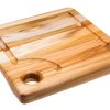 TeakHaus Edge Grain Marine Board W/Corner Hole + Juice Canal (Square) | 8" X 8" X 0.75" 1 TeakHaus Edge Grain Marine Board W/Corner Hole + Juice Canal (Square) | 8" X 8" X 0.75" -All-Clad Shop 513 pt proteak marine cutting board with corner hole edge grain