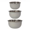 Danica Brands Now Designs By Danica Stainless Steel Mixing Bowls (Set Of 3) | Matte Fog -All-Clad Shop 5205003 nd set3 mixing bowls fog main