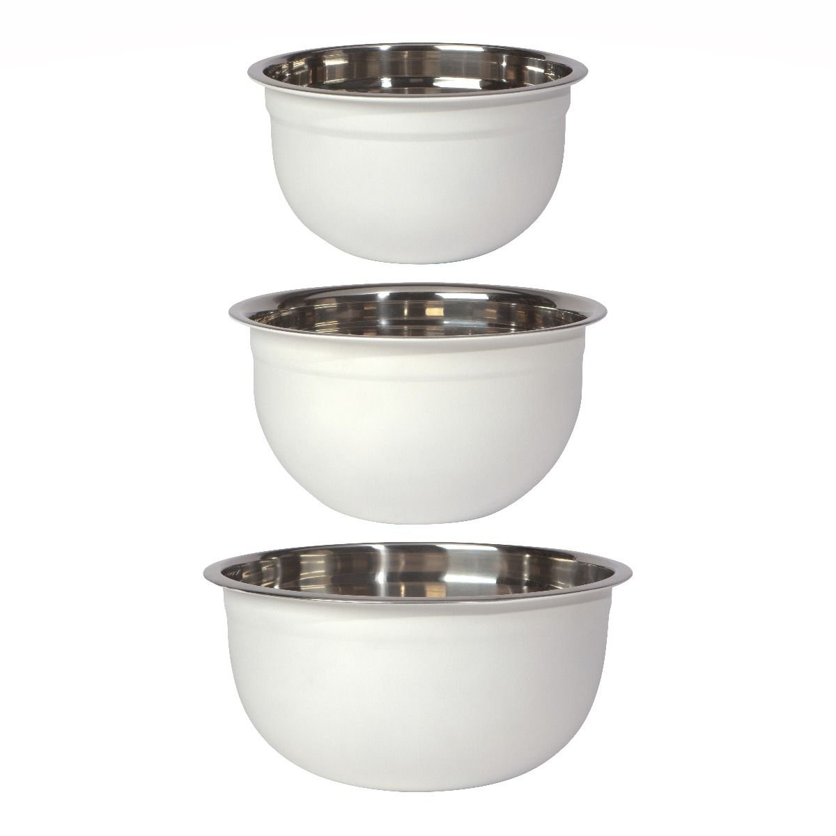Now Designs by Danica Stainless Steel Mixing Bowls (Set of 3) | Matte White Danica Brands Now Designs By Danica Stainless Steel Mixing Bowls (Set Of 3) | Matte White -All-Clad Shop