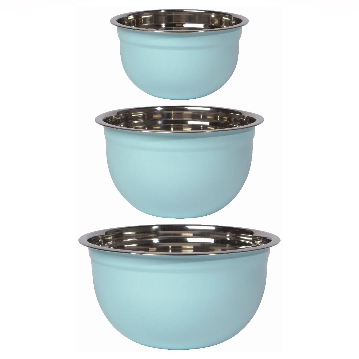 Now Designs by Danica Stainless Steel Mixing Bowls (Set of 3) | Matte Robins Egg Danica Brands Now Designs By Danica Stainless Steel Mixing Bowls (Set Of 3) | Matte Robins Egg -All-Clad Shop
