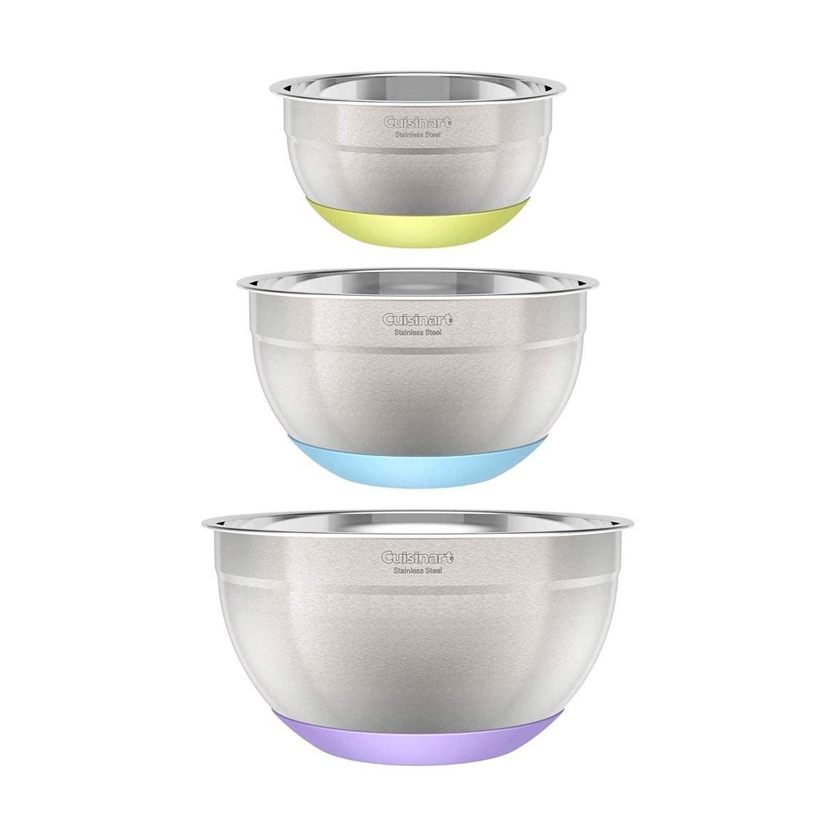 Cuisinart Stainless Steel Mixing Bowls with Non-Slip Base | Set of 3 Cuisinart Stainless Steel Mixing Bowls With Non-Slip Base | Set Of 3 -All-Clad Shop 717szc9hwnl. ac sl1500