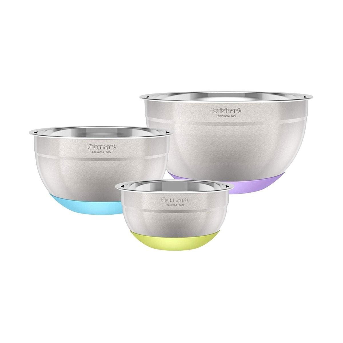 Cuisinart Stainless Steel Mixing Bowls with Non-Slip Base | Set of 3 Cuisinart Stainless Steel Mixing Bowls With Non-Slip Base | Set Of 3 -All-Clad Shop