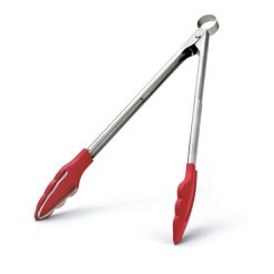 Cuisipro 12" Silicone Tongs With Teeth | Red