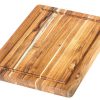 TeakHaus Edge Grain Carving Board + Juice Canal (Rectangle) | 14" X 10" X 1" -All-Clad Shop 804 scandi