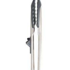 Tovolo Silicone-Tipped Locking Tongs (Charcoal)