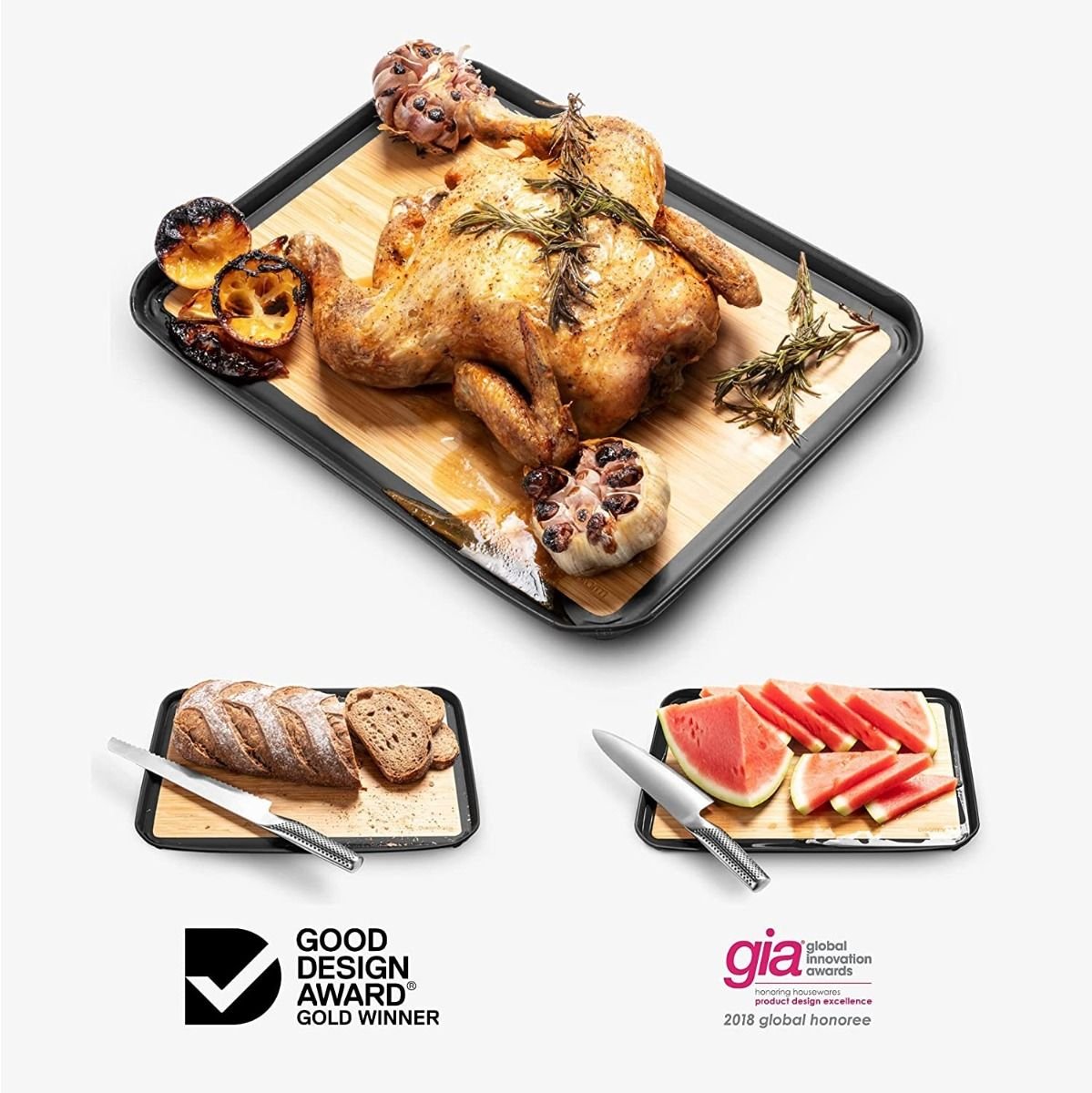 Dreamfarm Fledge Bamboo Cutting Board | 10" x 7" Dreamfarm Fledge Bamboo Cutting Board | 10" X 7" -All-Clad Shop