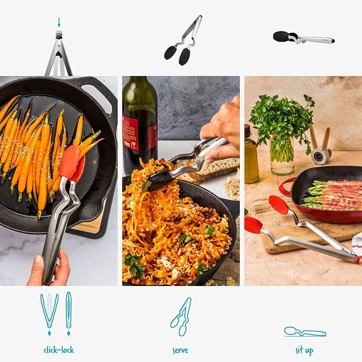 Dreamfarm 9" Clongs Silicone Tongs | Black Dreamfarm 9" Clongs Silicone Tongs | Black -All-Clad Shop 81e96qw8j8l. ac sl1500 1