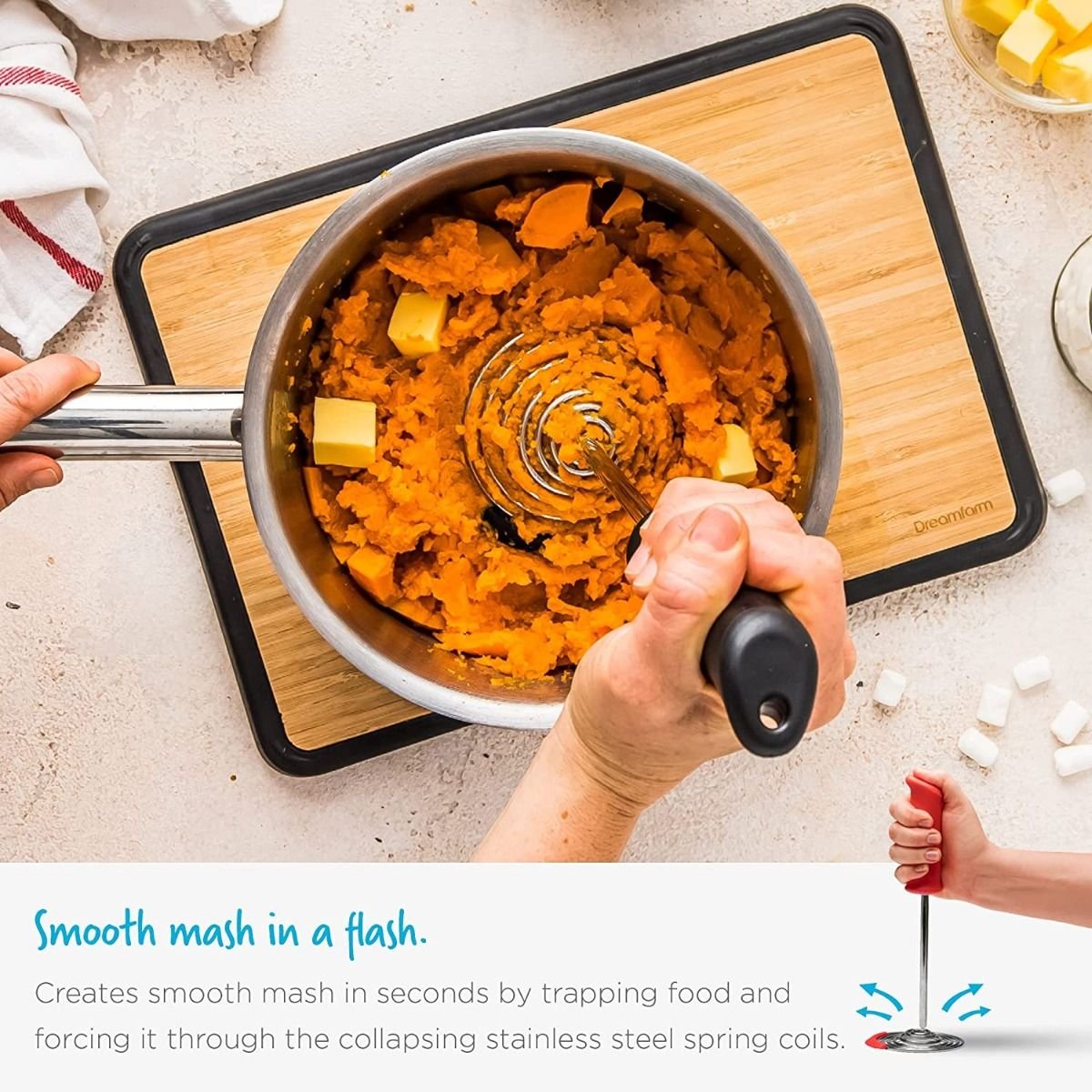 Dreamfarm Smood Potato Masher | Red Dreamfarm Smood Potato Masher | Red -All-Clad Shop 81hqubnlafl. ac sl1500 1