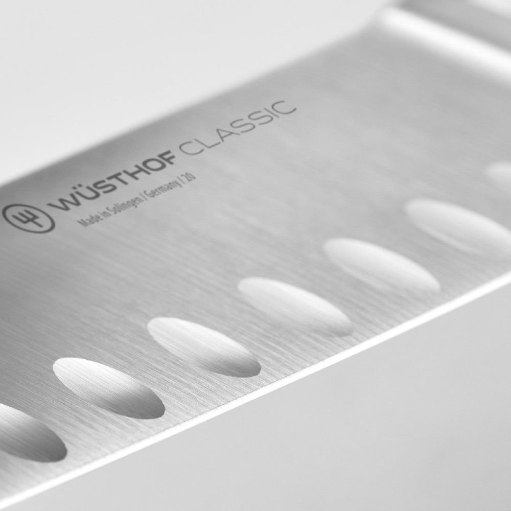 Wusthof Classic 2-Piece Asian Knife Set | Santoku & Paring Wusthof Cutlery Wusthof Classic 2-Piece Asian Knife Set | Santoku & Paring -All-Clad Shop classic hollow edge detail 4 1