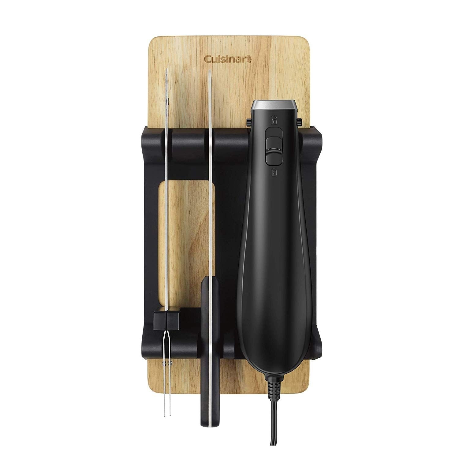 Cuisinart Electric Knife With Cutting Board -All-Clad Shop cuisinart black electric knife with bamboo cutting board front view