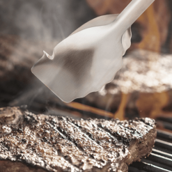 Dreamfarm 15" Clongs BBQ Tongs | Stainless Steel -All-Clad Shop dreamfarm bbqclongs click lock sit up tongs 990x550 2