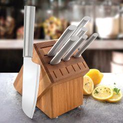 Rada Cutlery 8-Piece Essential Oak Block Set | Silver -All-Clad Shop essentail oak block gift set s58 a 5000x