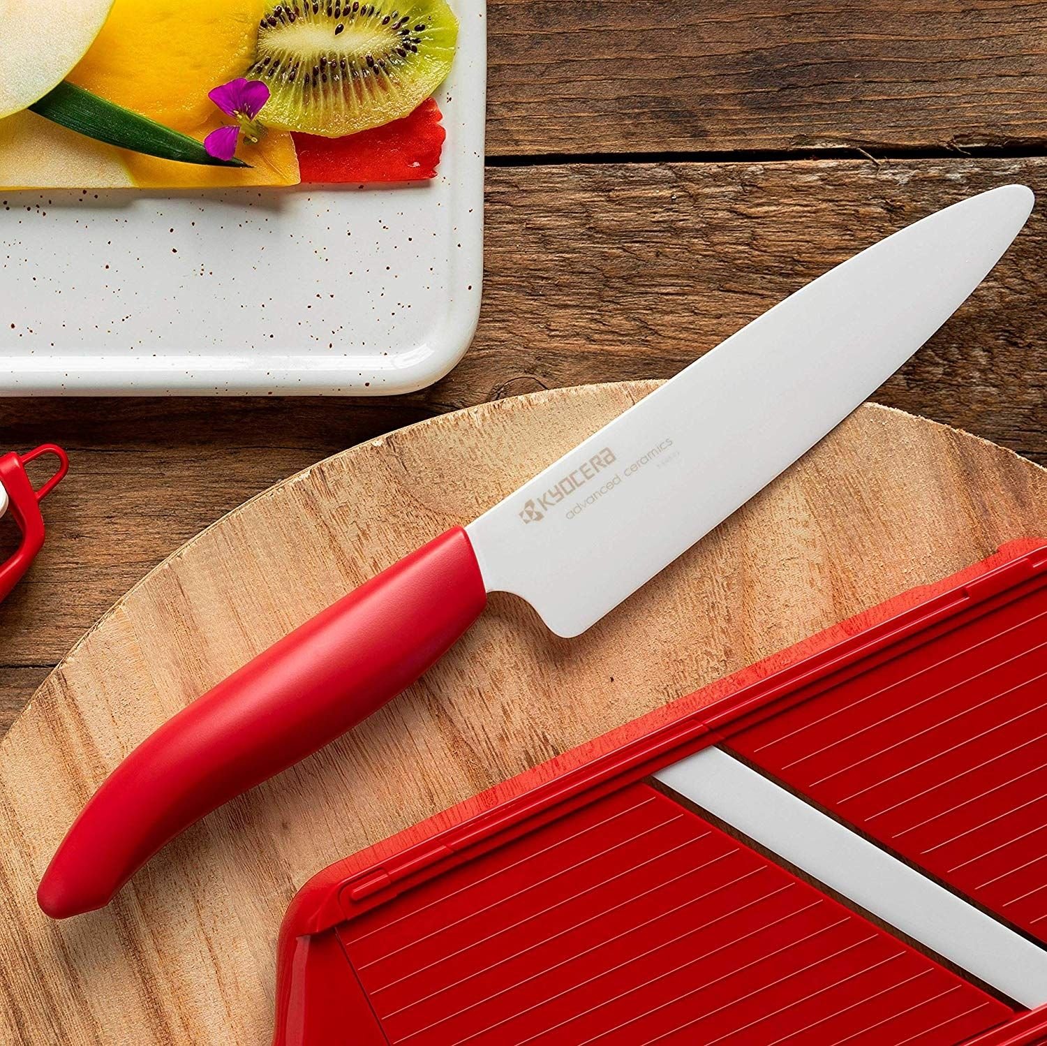 Kyocera Revolution Red & White Ceramic 3-Piece Knife Set Kyocera Revolution Red & White Ceramic 3-Piece Knife Set -All-Clad Shop fk 3pc whrd b