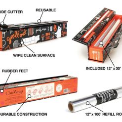 ChicWrap Aluminum Foil Dispenser + Foil Refill | Marble -All-Clad Shop grill2 3