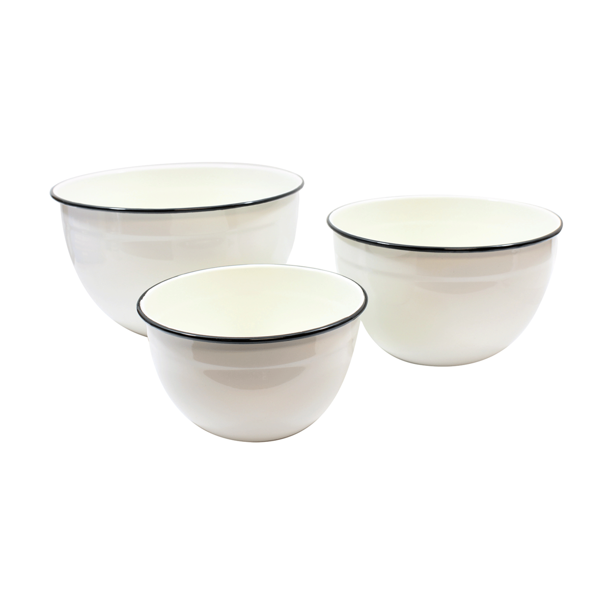 TableCraft Enamel Coated Mixing Bowls (Set of 3) | White & Black TableCraft Enamel Coated Mixing Bowls (Set Of 3) | White & Black -All-Clad Shop h80002 06