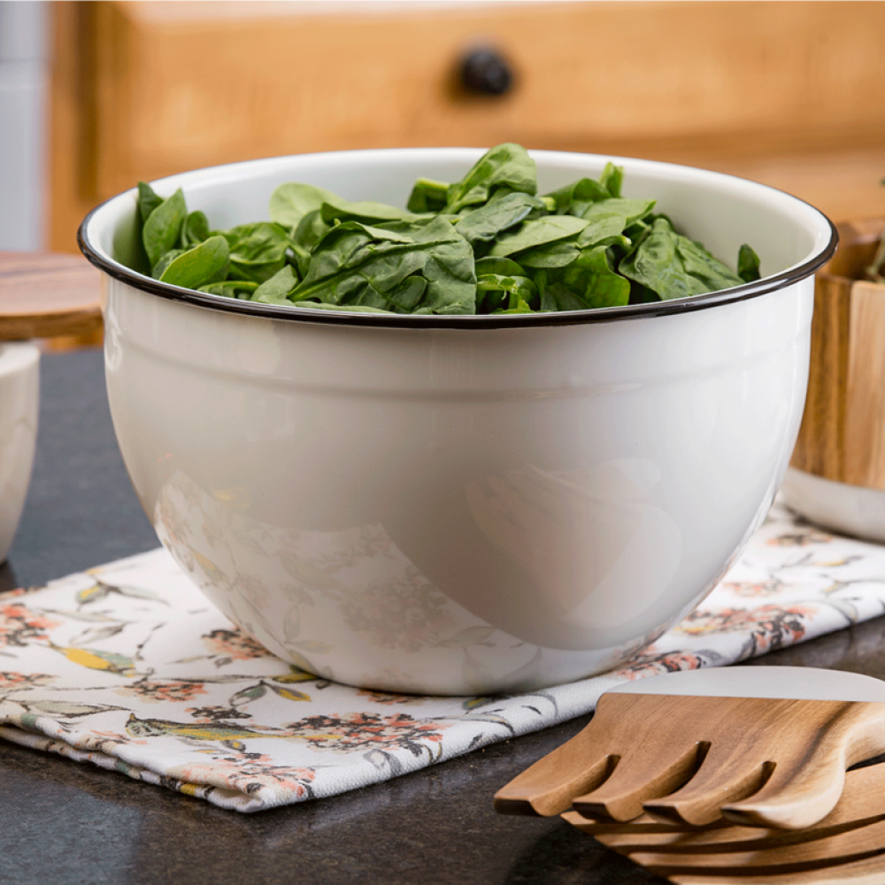 TableCraft Enamel Coated Mixing Bowls (Set of 3) | White & Black TableCraft Enamel Coated Mixing Bowls (Set Of 3) | White & Black -All-Clad Shop h80002 env 01