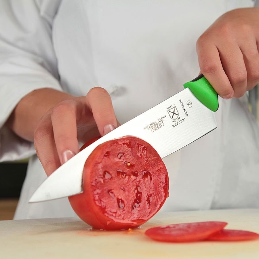 Mercer Millennia 8" Chef's Knife Color-Coded | 4-Piece Knife Set Mercer Cutlery Mercer Millennia 8" Chef's Knife Color-Coded | 4-Piece Knife Set -All-Clad Shop m22608gr 3
