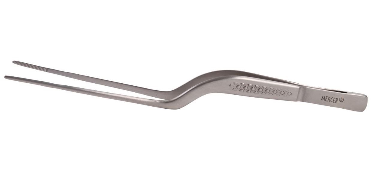 Mercer Culinary Offset Precision Plus Stainless Steel Plating Tongs | 6.5" Mercer Culinary Offset Precision Plus Stainless Steel Plating Tongs | 6.5" -All-Clad Shop m35236