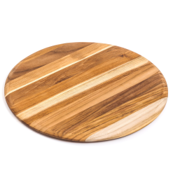TeakHaus Elegant Round Edge Grain Cutting/Serving Board | 13" X 0.55"