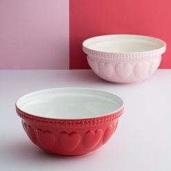 Mason Cash Hearts S12 (4.25 Qt) Mixing Bowl | Red 4 Mason Cash Hearts S12 (4.25 Qt) Mixing Bowl | Red -All-Clad Shop mc hearts 3 1