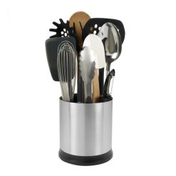 OXO Stainless Steel Rotating Utensil Holder -All-Clad Shop oxo good grips 6 steel rotating utensil holder holds plenty
