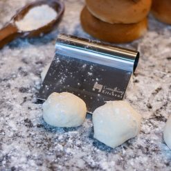 Everything Kitchens Bench & Dough Scraper -All-Clad Shop peony lifestyle shoot 1880