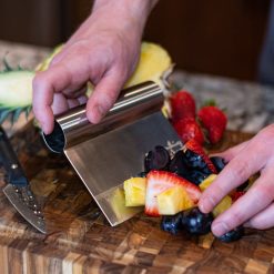 Everything Kitchens Bench & Dough Scraper -All-Clad Shop peony lifestyle shoot 1893