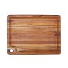TeakHaus Edge Grain Carving Board W/Corner Hole + Juice Canal (Rectangle) | 18" X 14" X 0.75" -All-Clad Shop proteak cutting board 517 2