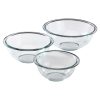Pyrex Prepware 3-Piece Mixing Bowl Set -All-Clad Shop pyr originals rnd 3pc mixing bowl set 2pk 6001001