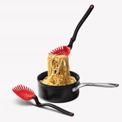 Dreamfarm Holey Spadle Slotted Spoon/Ladle | Red -All-Clad Shop red holey spadle 3