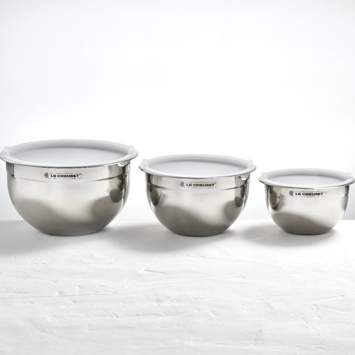 Le Creuset Nested Stainless Steel Mixing Bowls (Set of 3) Le Creuset Nested Stainless Steel Mixing Bowls (Set Of 3) -All-Clad Shop