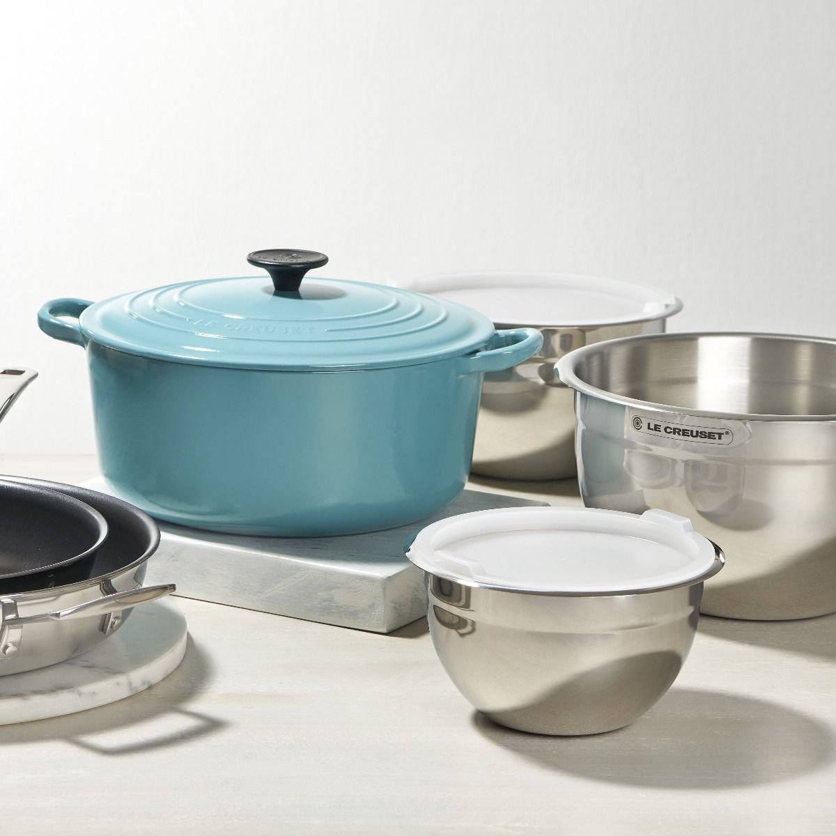 Le Creuset Nested Stainless Steel Mixing Bowls (Set of 3) Le Creuset Nested Stainless Steel Mixing Bowls (Set Of 3) -All-Clad Shop rs16325 momsday 2