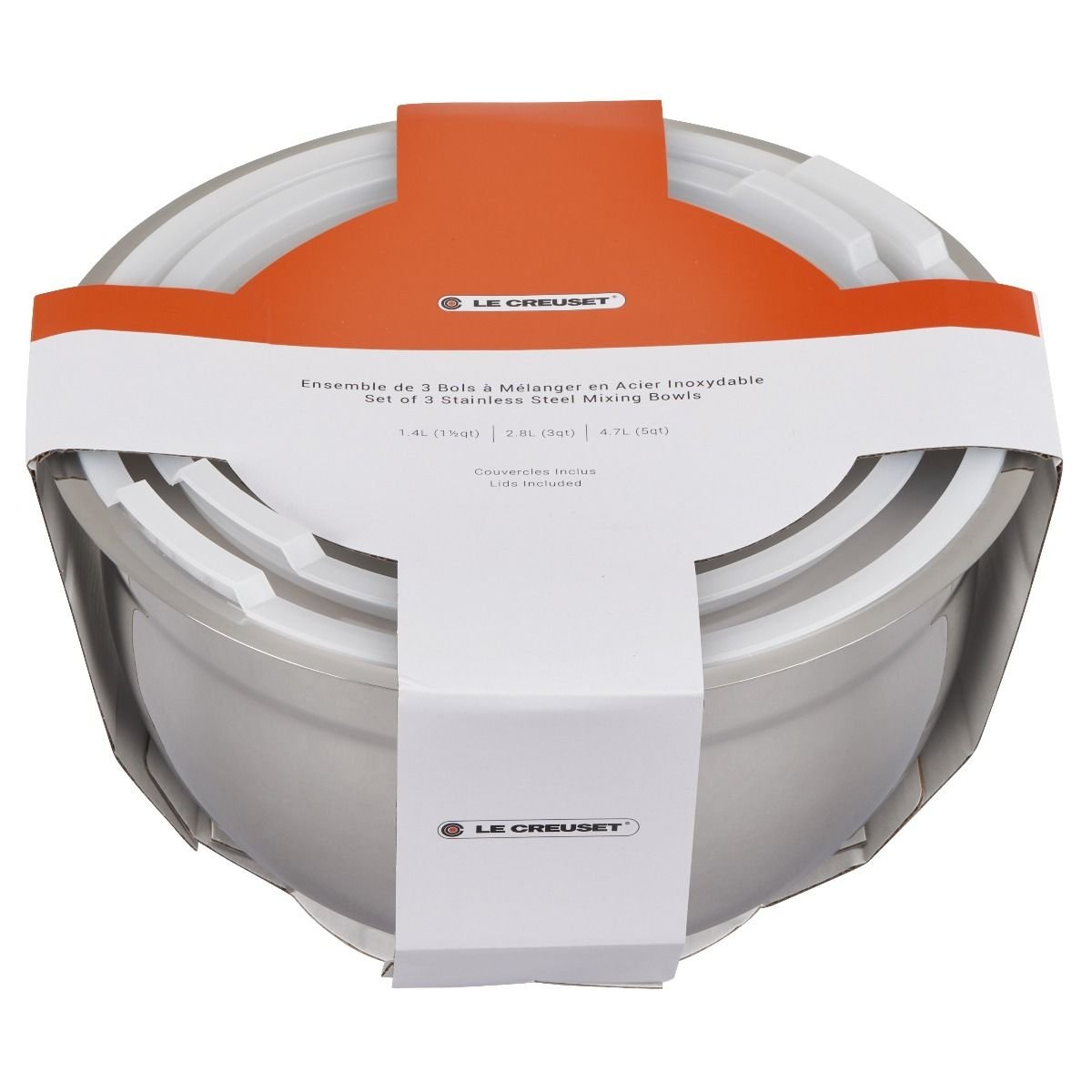 Le Creuset Nested Stainless Steel Mixing Bowls (Set of 3) Le Creuset Nested Stainless Steel Mixing Bowls (Set Of 3) -All-Clad Shop